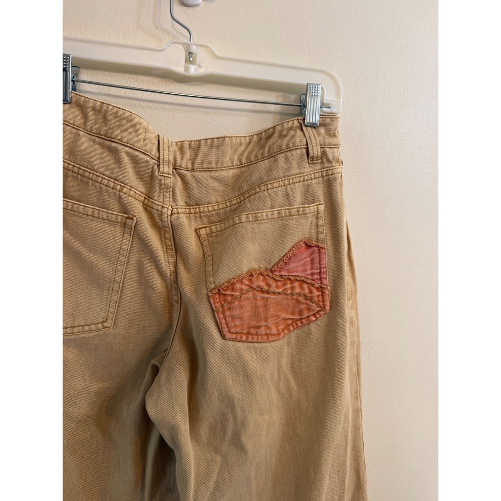 Free People We The Free Golden Vibes Jeans Embroidered Wide Leg Crop 30 Boho - Picture 7 of 10